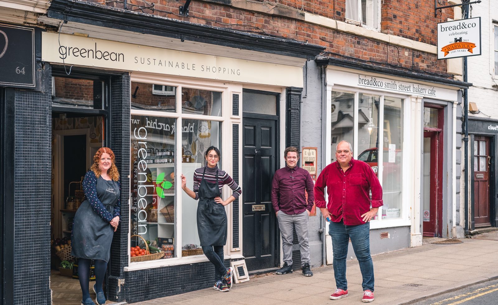 The Greenbean team outside their zero waste shop in Warwick