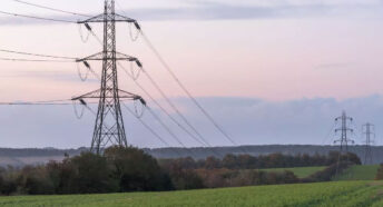 Lattice pylons in the countryside