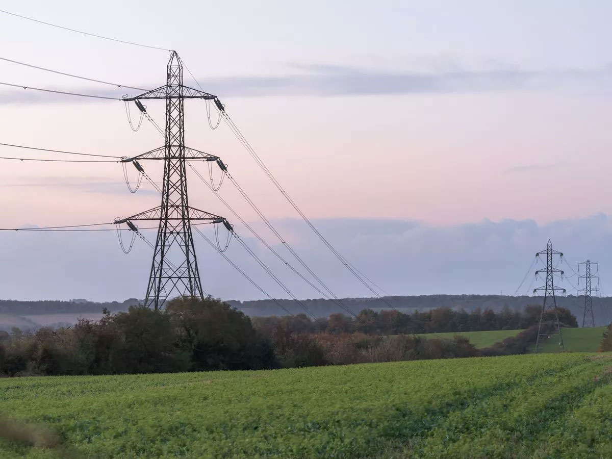 Lattice pylons in the countryside