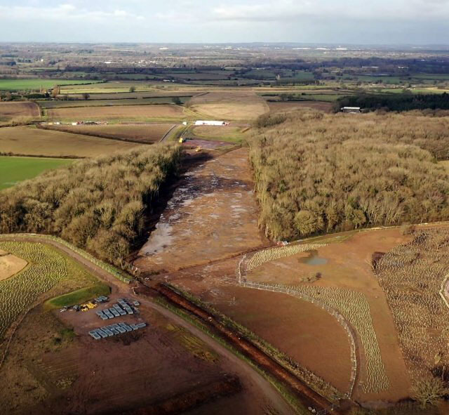 Cubbington Wood, starkly bisected by HS2