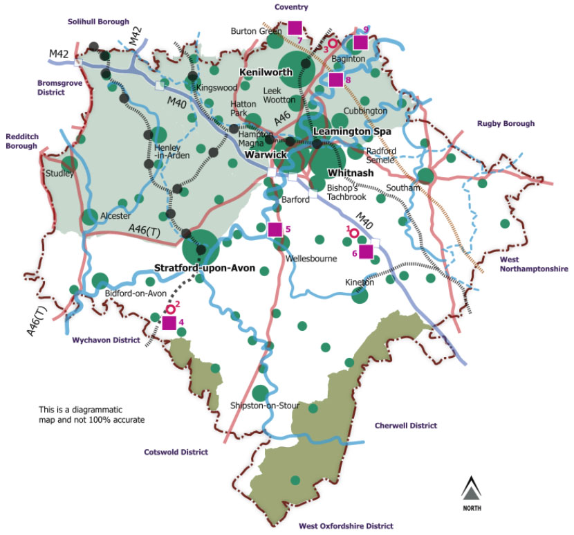 MAP South Warwickshire development sites
